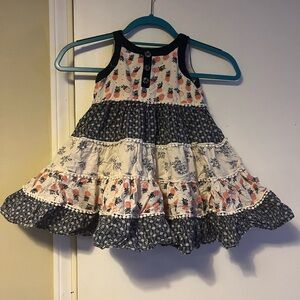 Charming Floral Tiered Kids Dress